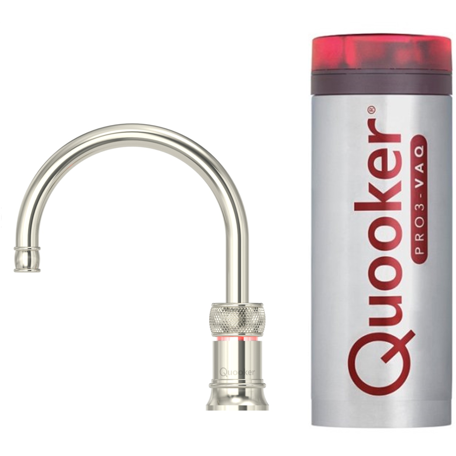 quooker classic nordic round single tap kokendwaterkraan met pro3 vaq reservoir 3cnrnig nikkel