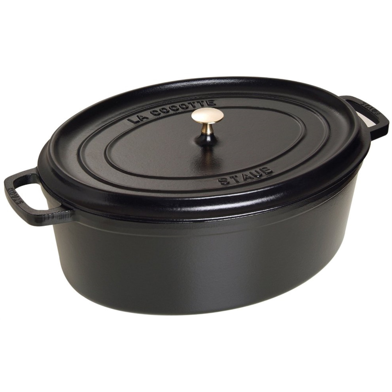 staub ovale braadpan 41cm zwart
