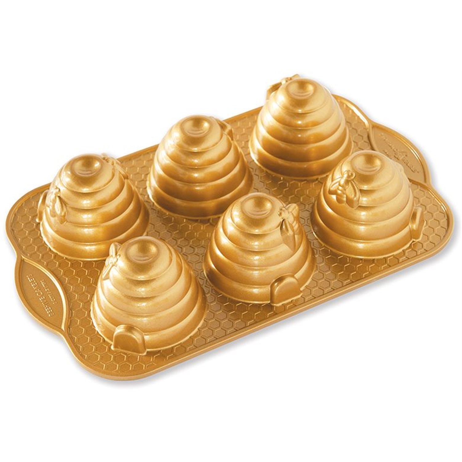 nordic-ware-beehive-cakelet-bakvorm-6-vaks-goud