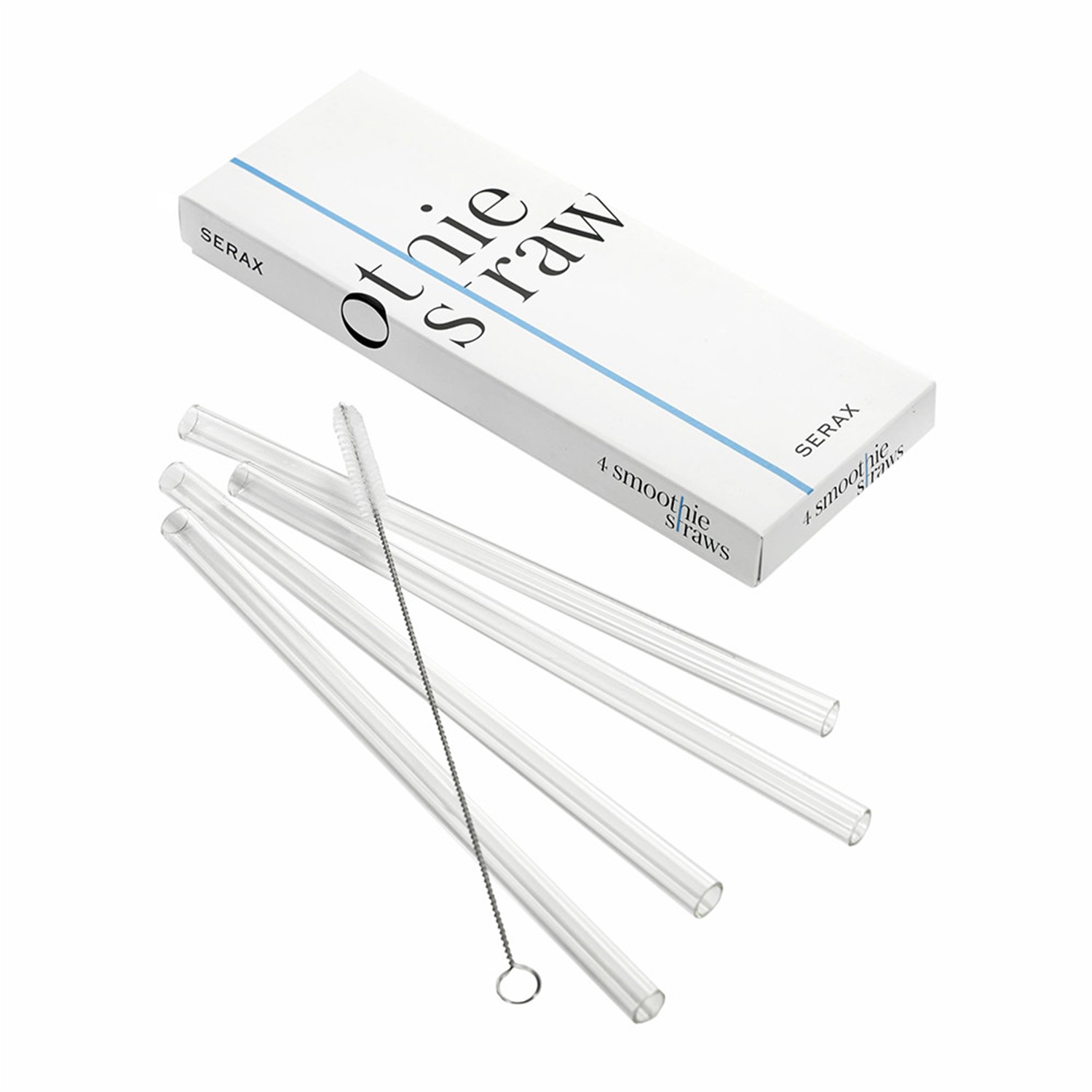 serax glass straws saprietjes met reinigingsborstel b0816777 4 stuks 23cm