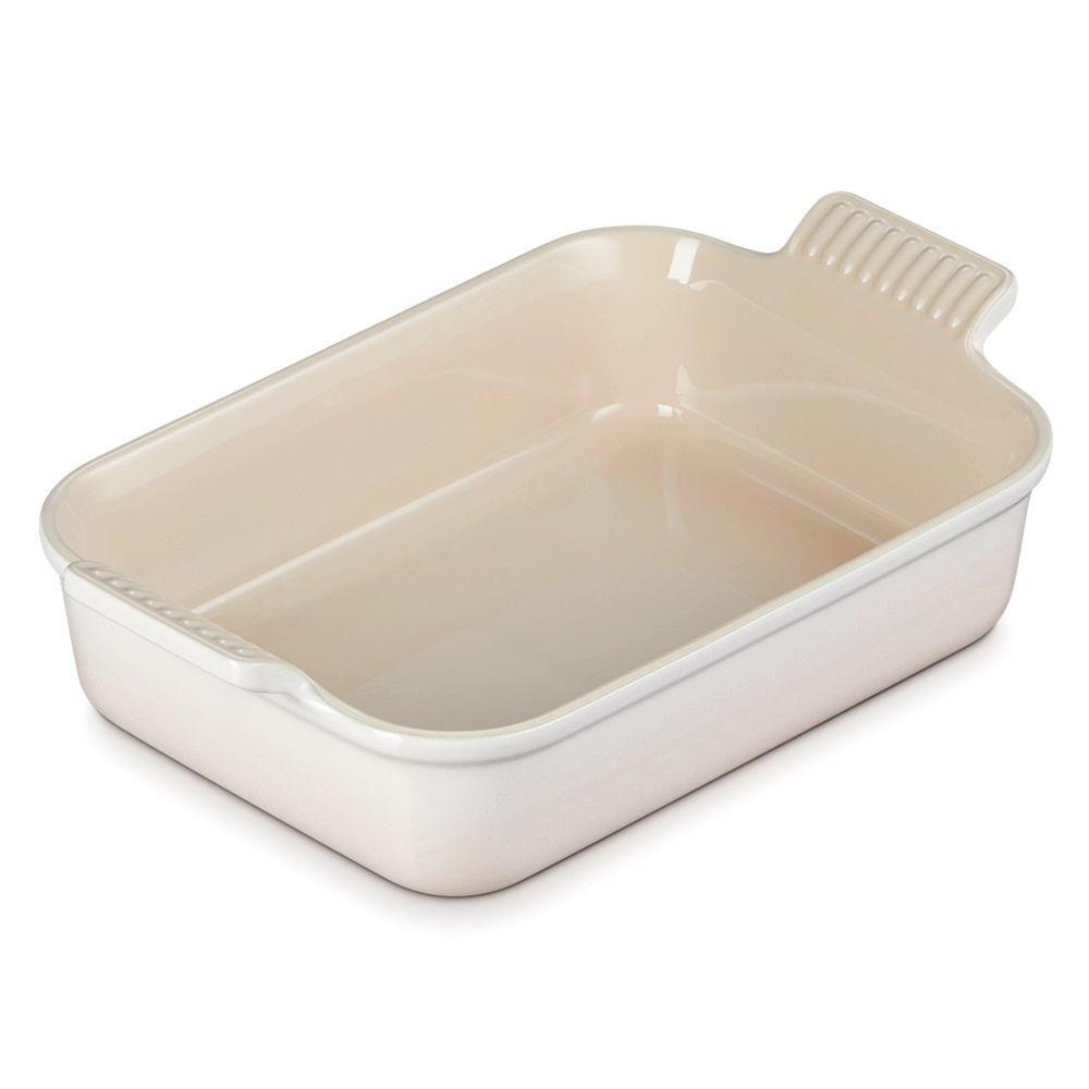 le creuset stoneware ovenschaal rechthoekig 32x25cm meringue