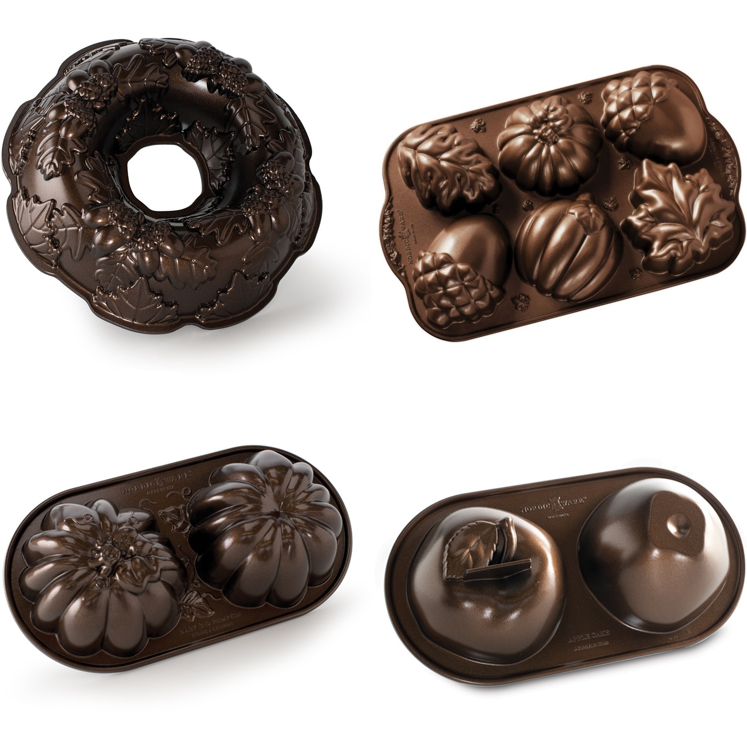 nordic ware bakvormenset brons 4 delig