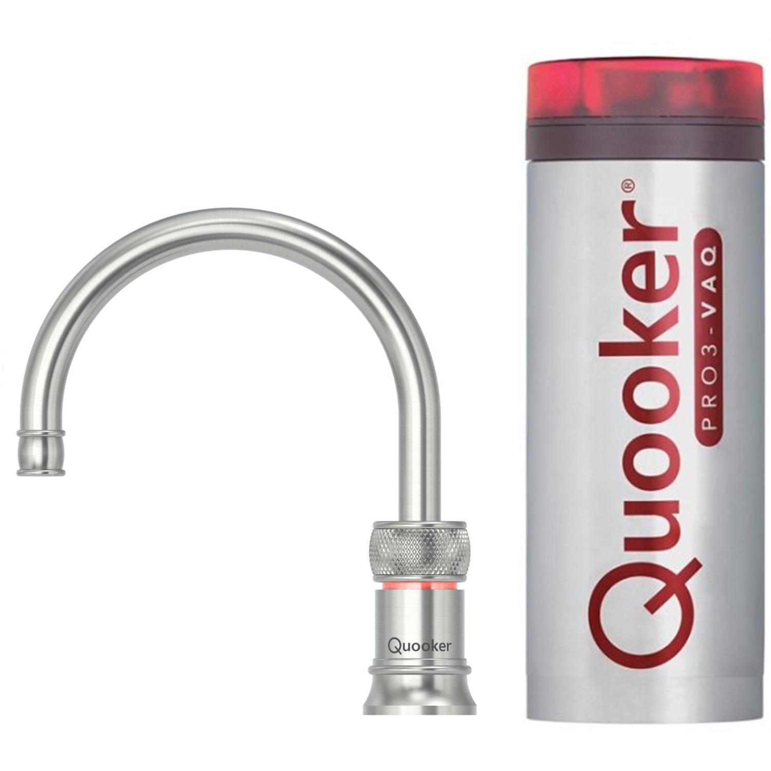 quooker classic nordic round single tap kokendwaterkraan met pro3 vaq reservoir 3cnrrvs rvs