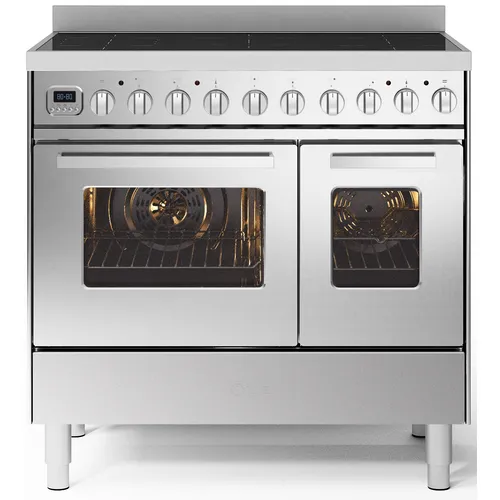 ilve pro line inductiefornuis ldbi09wm3ss 90cm rvs