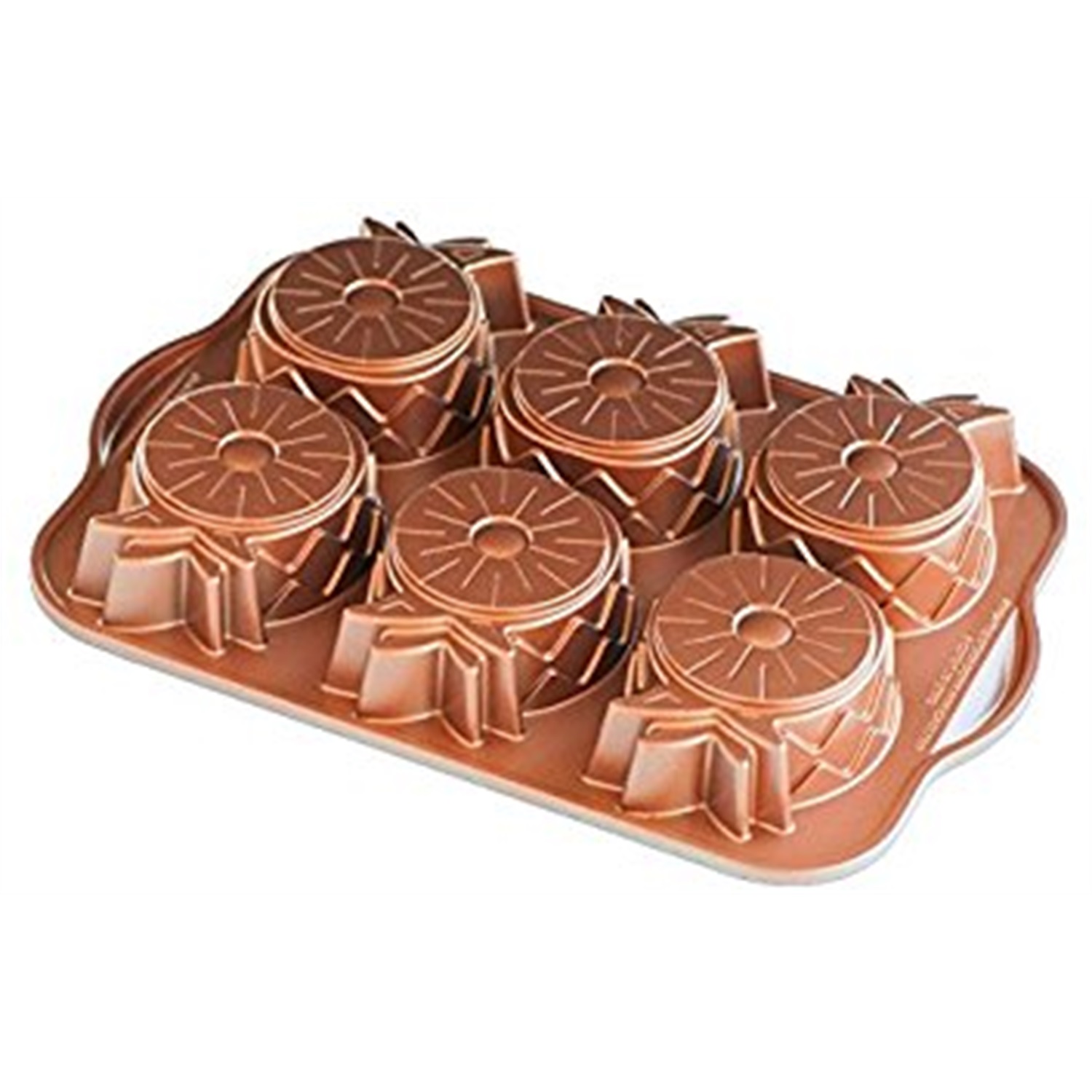 nordic ware pineapple upside down cakelet bakvorm 6 vaks koper