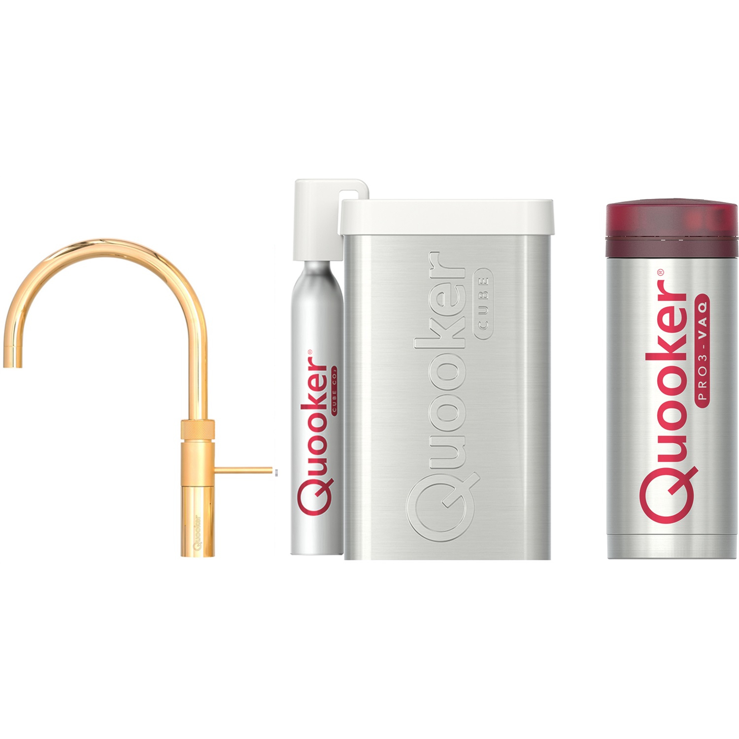 quooker fusion round kokendwaterkraan met pro3 vaq reservoir en cube 3frgld cube goud
