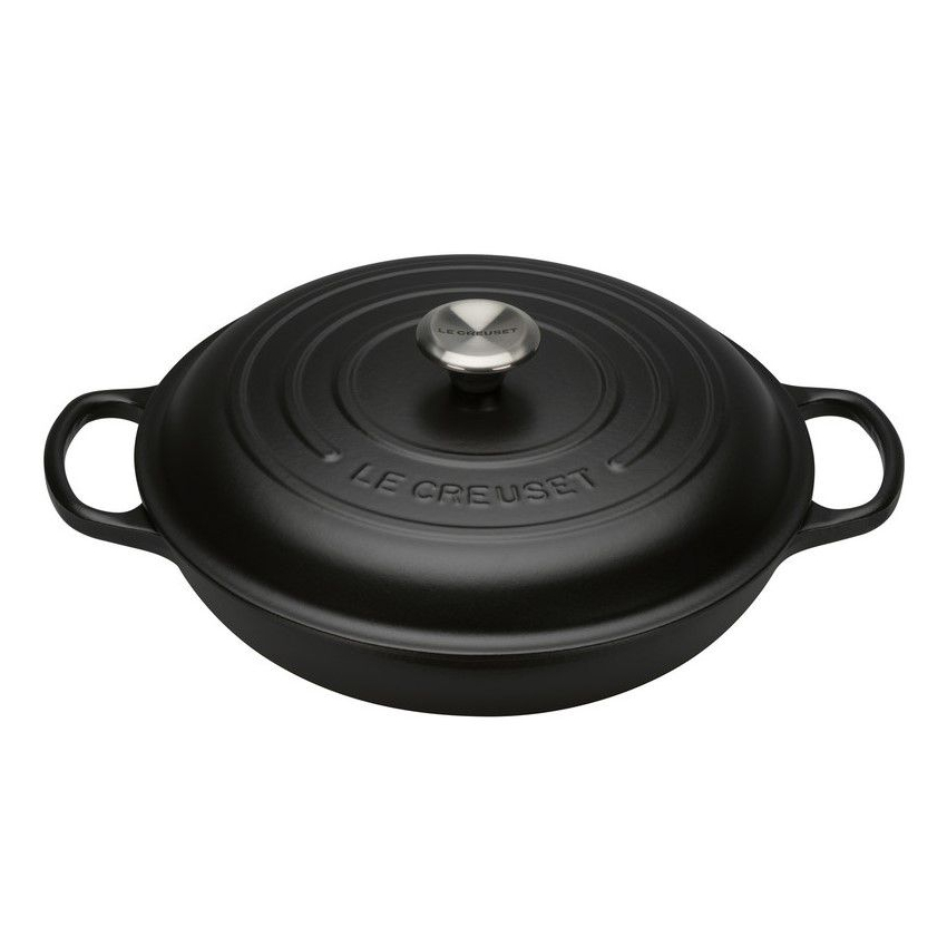 le-creuset-signature-campagnard-braadpan-zwarte-emaillelaag-30cm-mat-zwart