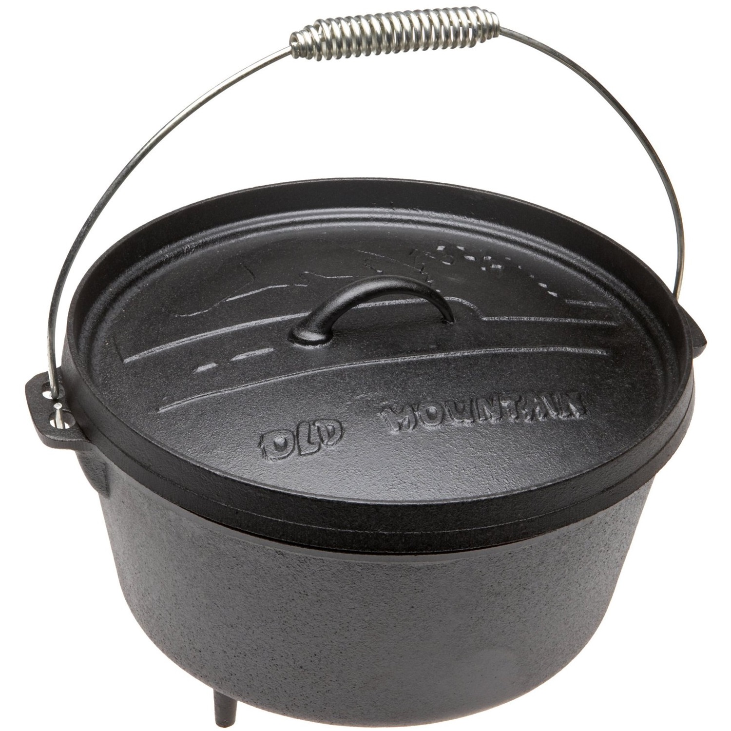 old-mountain-preseasoned-dutch-oven-met-holle-deksel-en-pootjes-75l