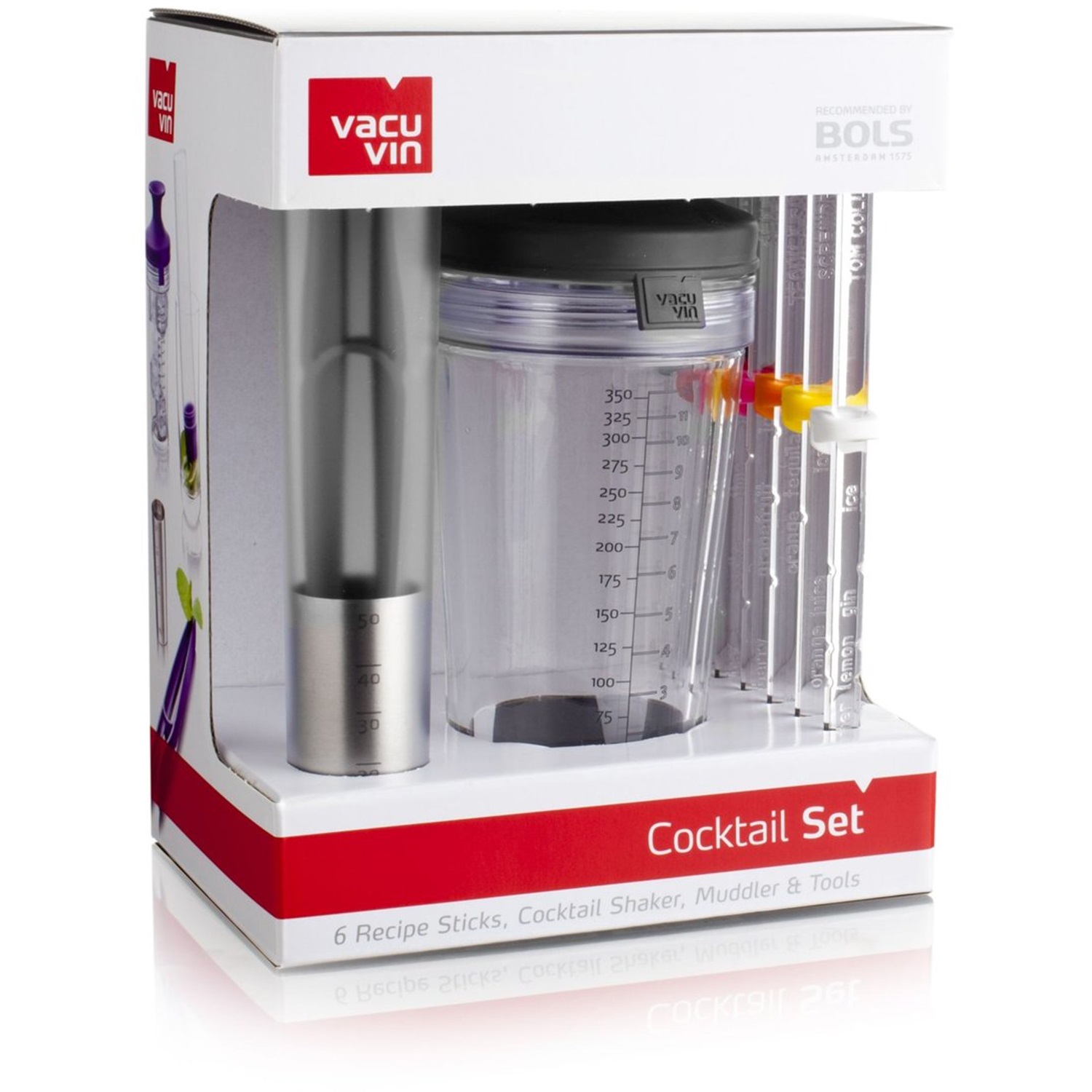 vacuvin cocktailset antraciet 9 delig