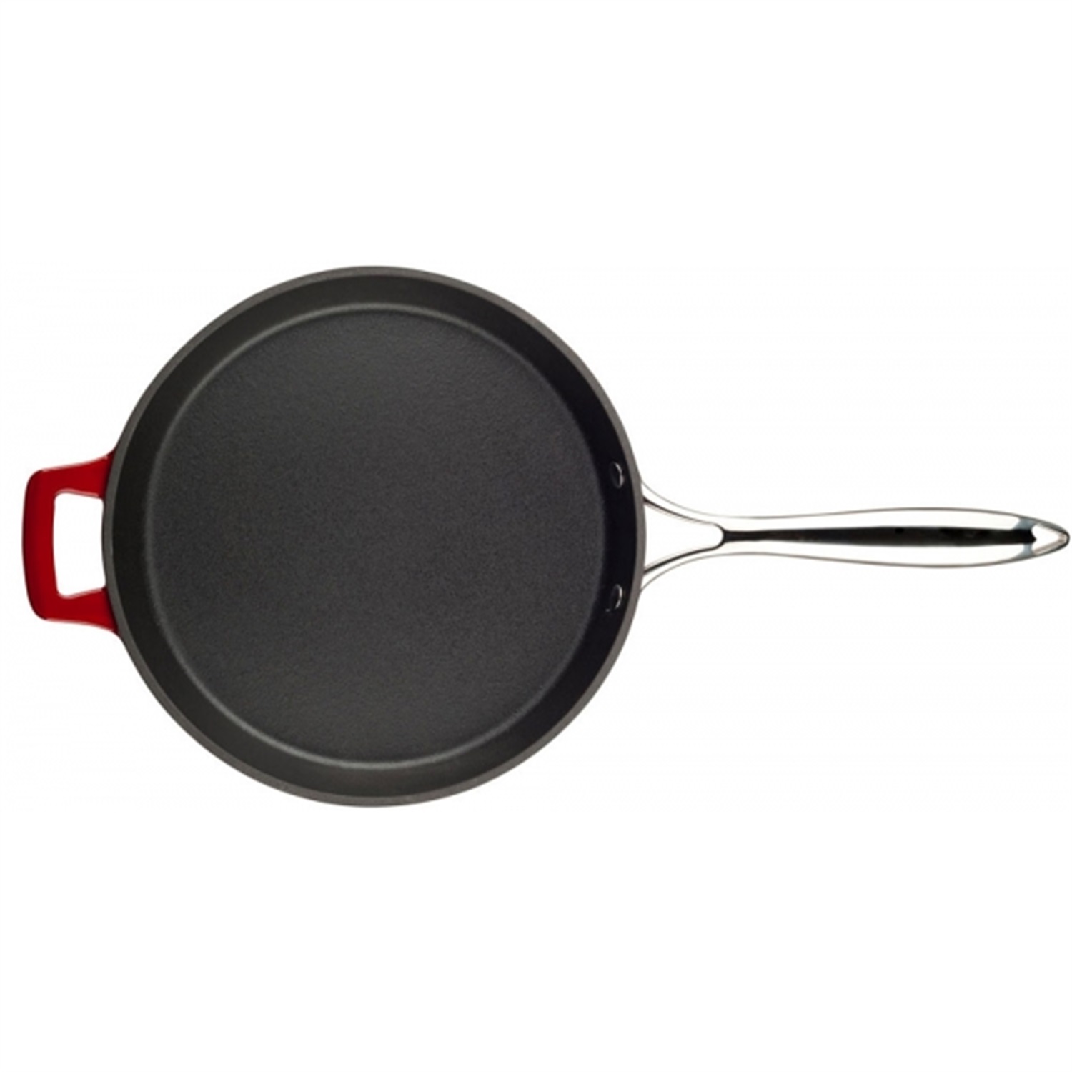 la-cuisine-pro-koekenpan-met-rvs-steel-26cm-rood