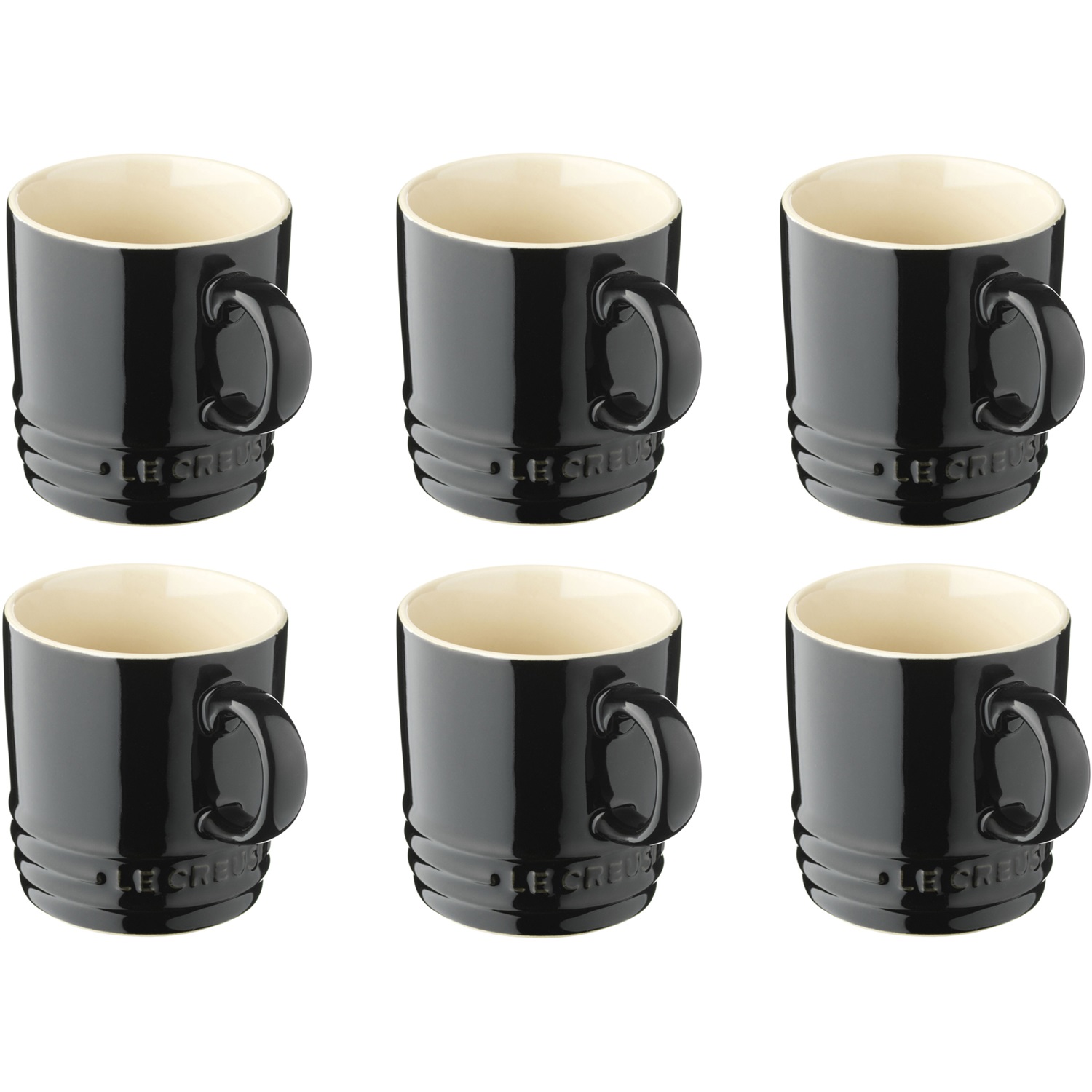 le creuset cappuccinomokkenset 6 delig ebbenzwart