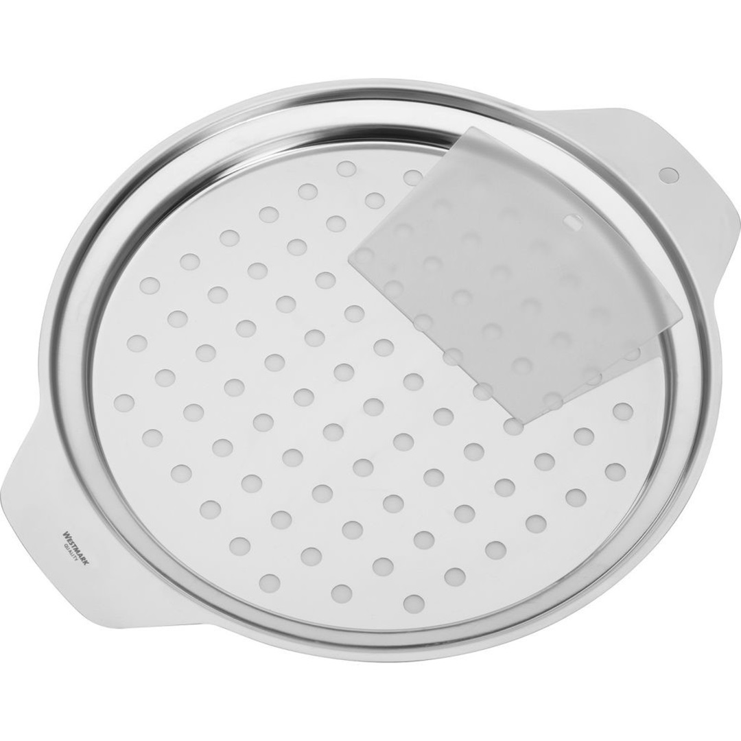 westmark spatzlerasp met schraper 28cm rvs