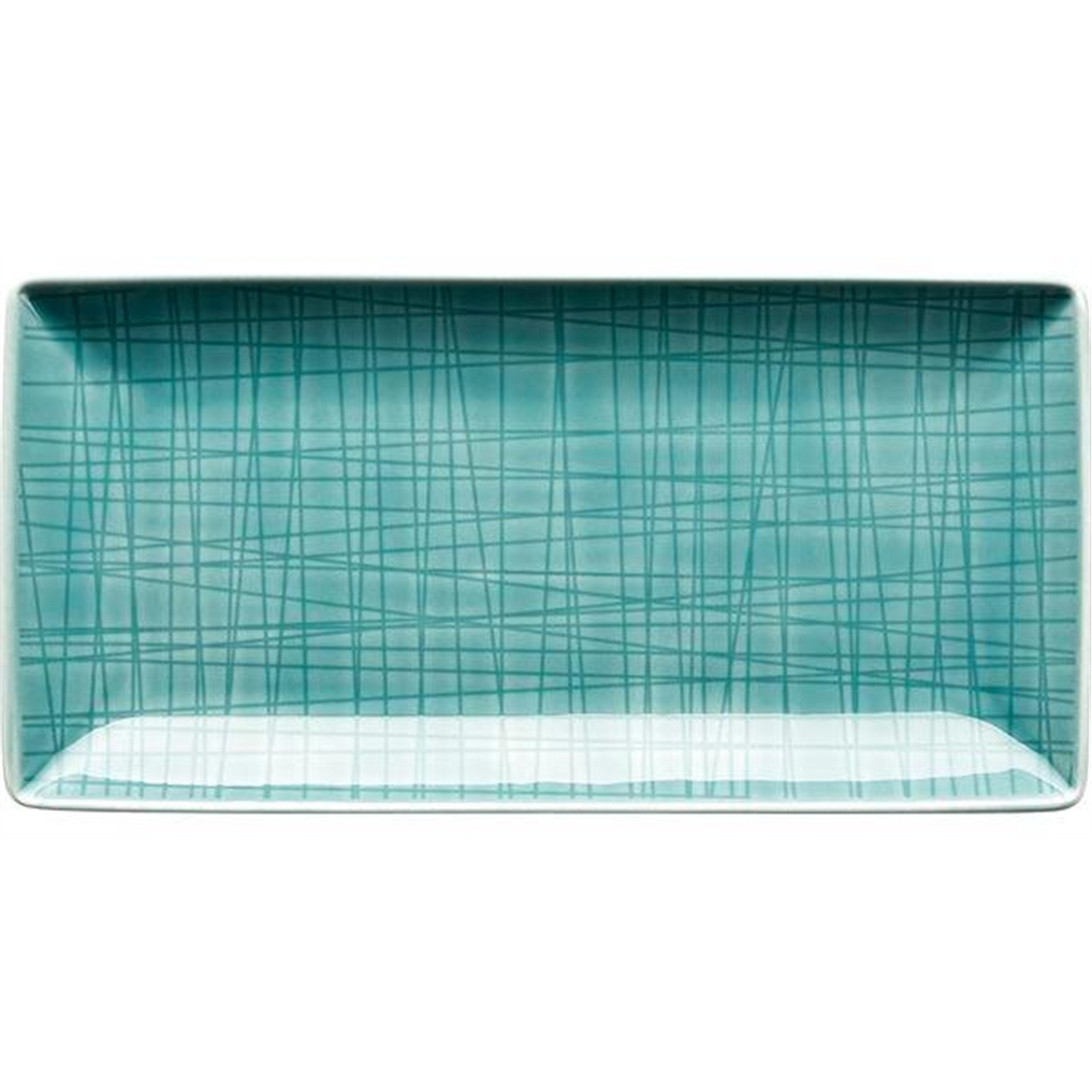 rosenthal mesh rechthoekige schaal 20x10cm aqua