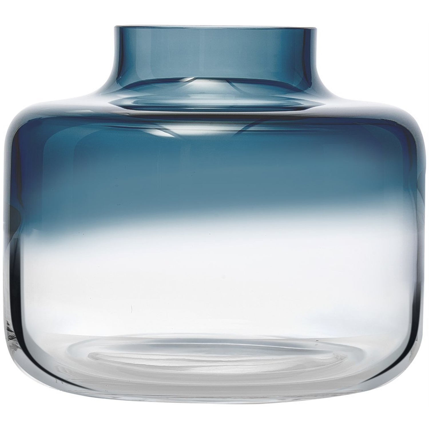 nude magnolia vaas laag o24cm steel blauw