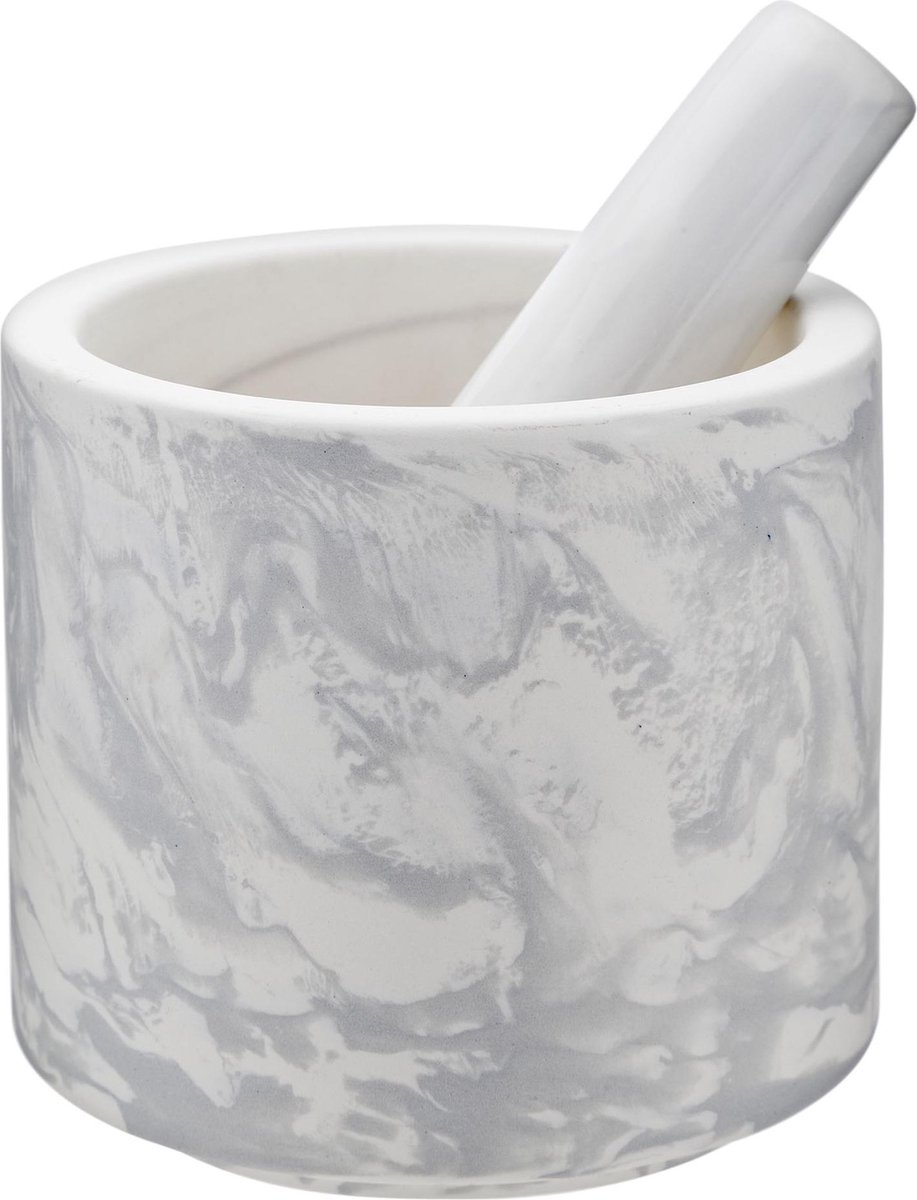 cosy trendy vijzel met stamper 13cm marble grey