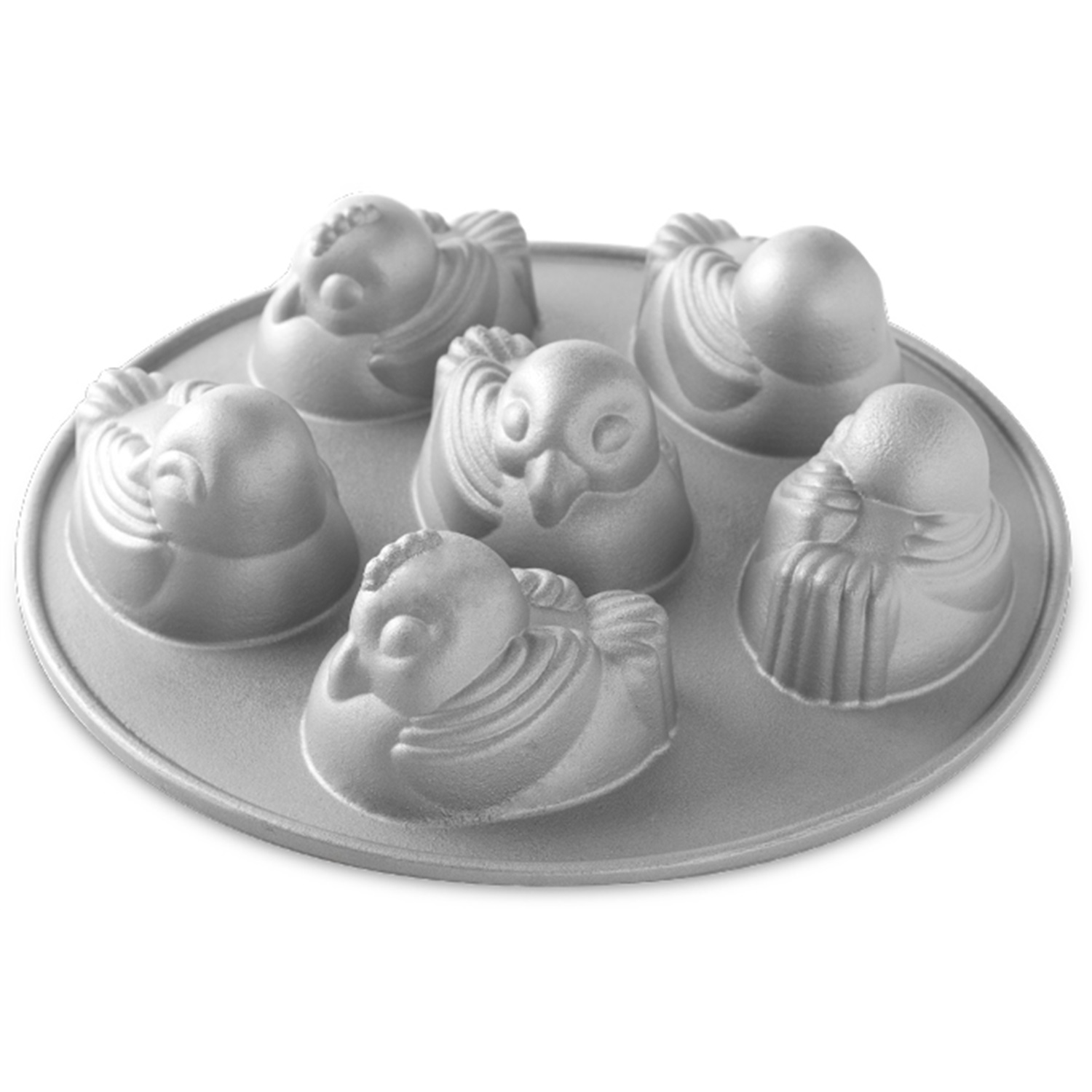 nordic ware sweet tweets cakelet bakvorm 6 vaks zilver