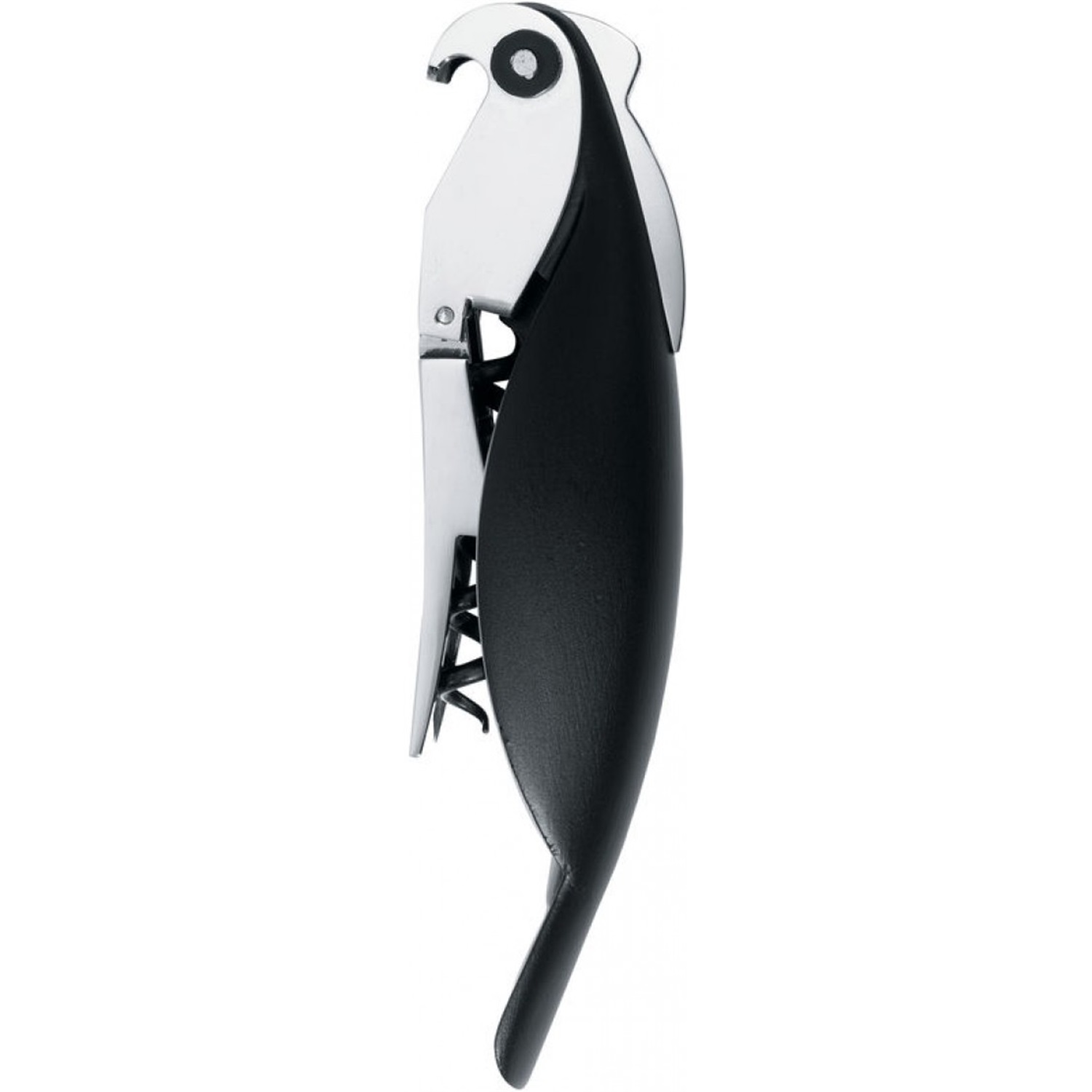 alessi parrot sommelier kelnersmes kurkentrekker aam32 b zwart