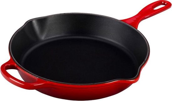 le creuset signature skillet hoog 26cm kersenrood