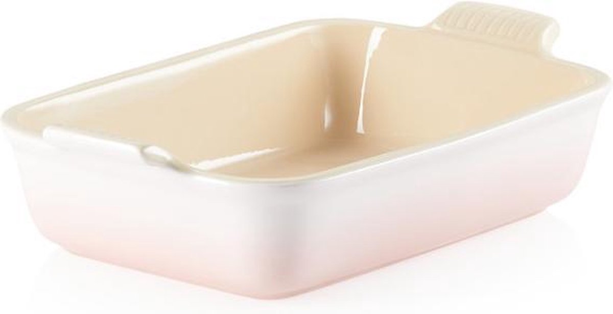 le creuset stoneware ovenschaal rechthoekig 26x20cm shell pink