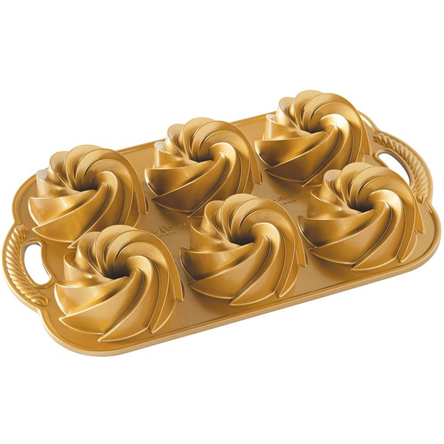 nordic ware heritage cakelet tulbandvorm 6 vaks goud