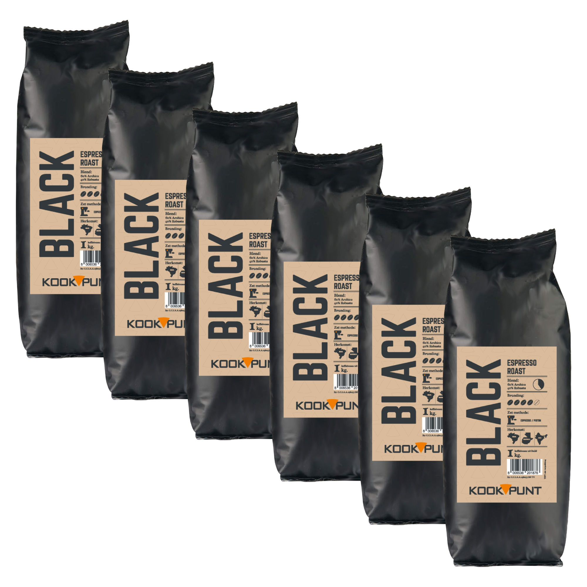 kookpunt black label koffiebonen 6kg