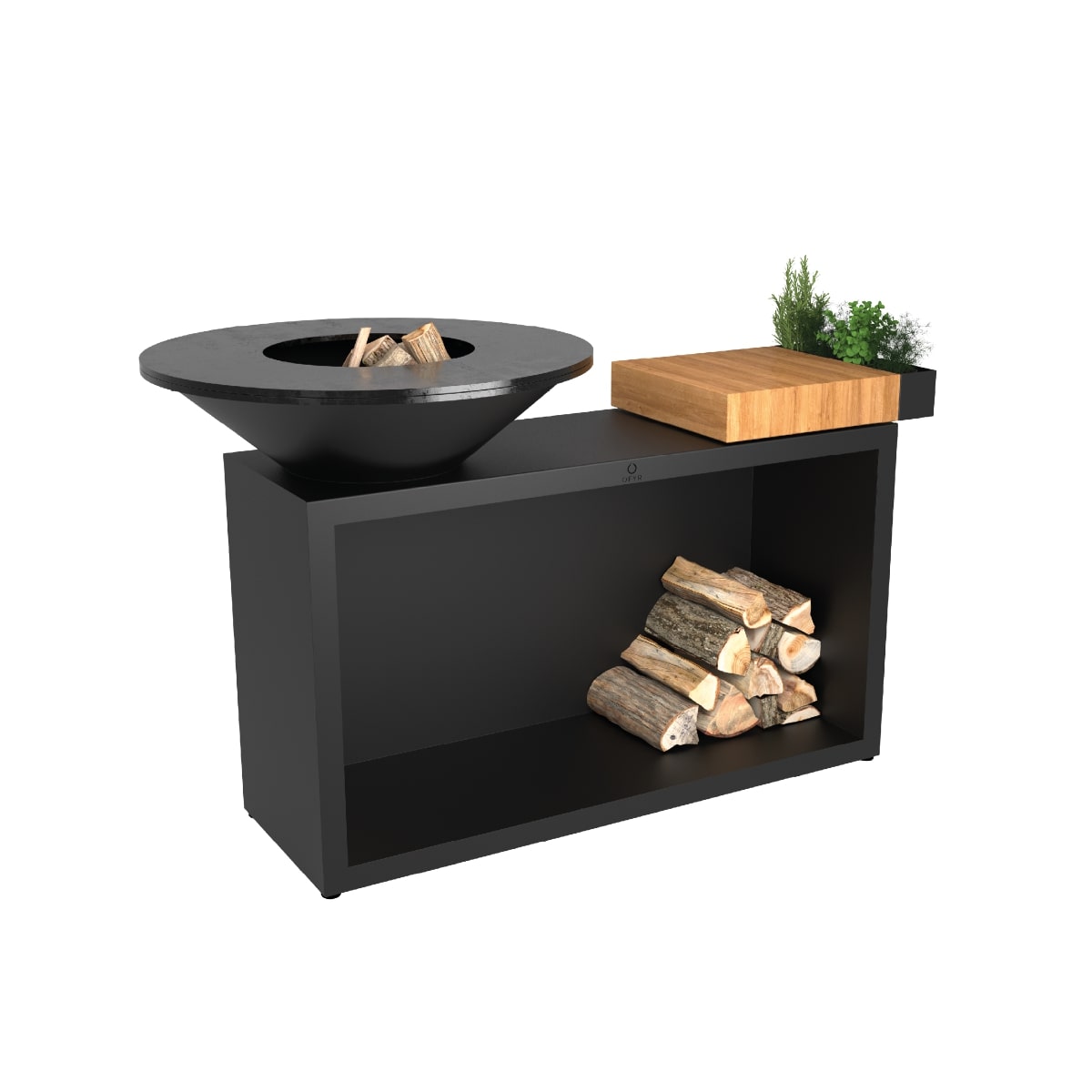 Ofyr Island Black 85 Buitenkeuken, teakhout