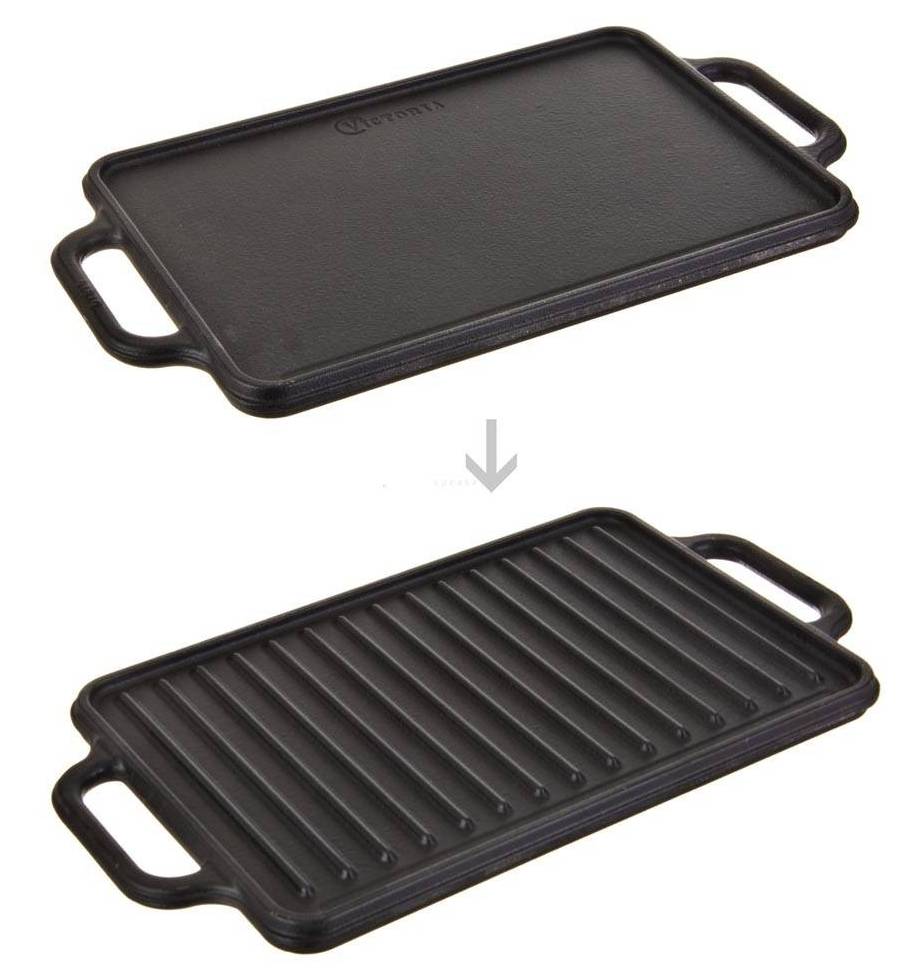 victoria dubbelzijdige grillplaat 33x21cm