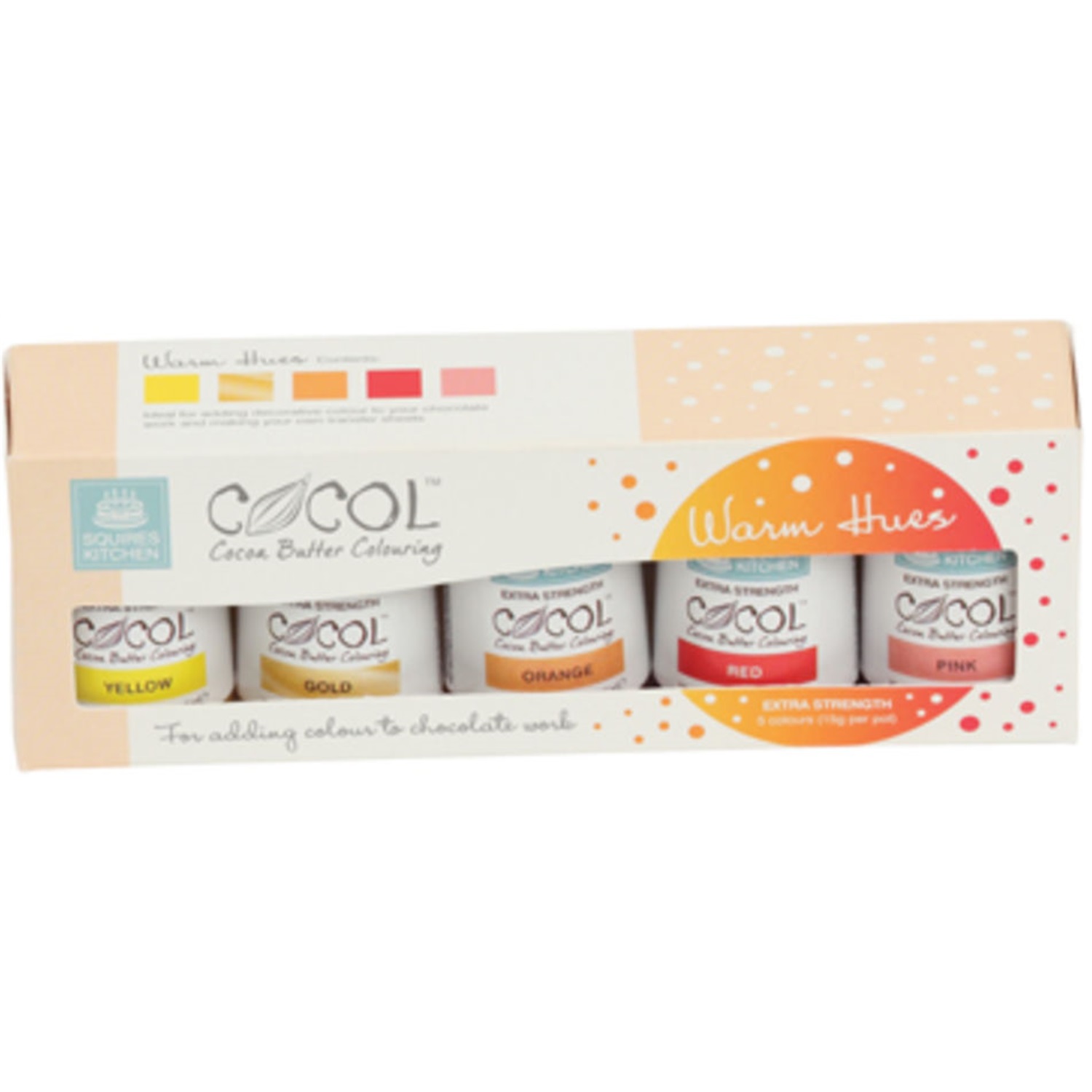sk cocol cacaoboterkleurstof warme kleuren 5 stuks