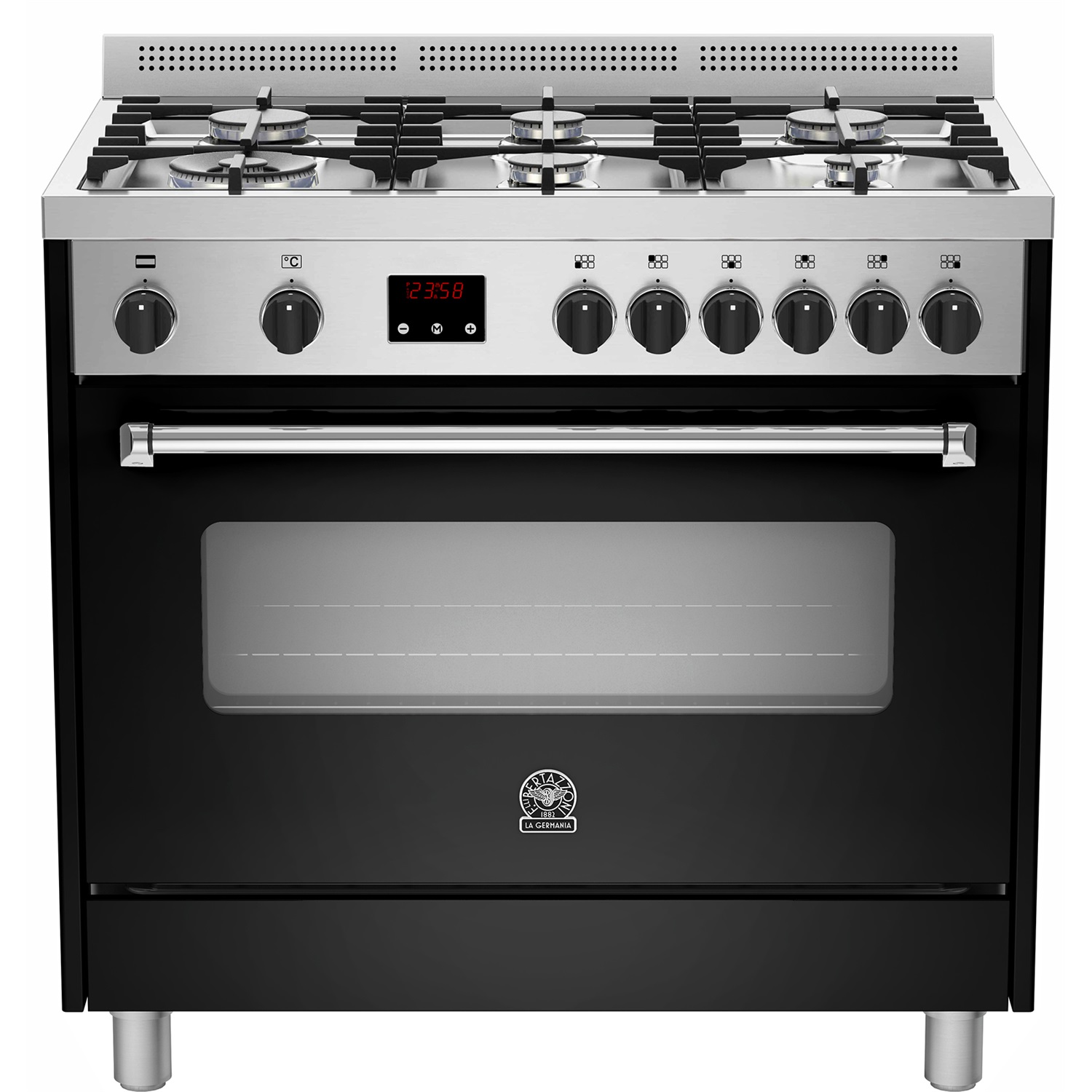 la germania americana ams96l61bne gasfornuis 90cm mat zwart