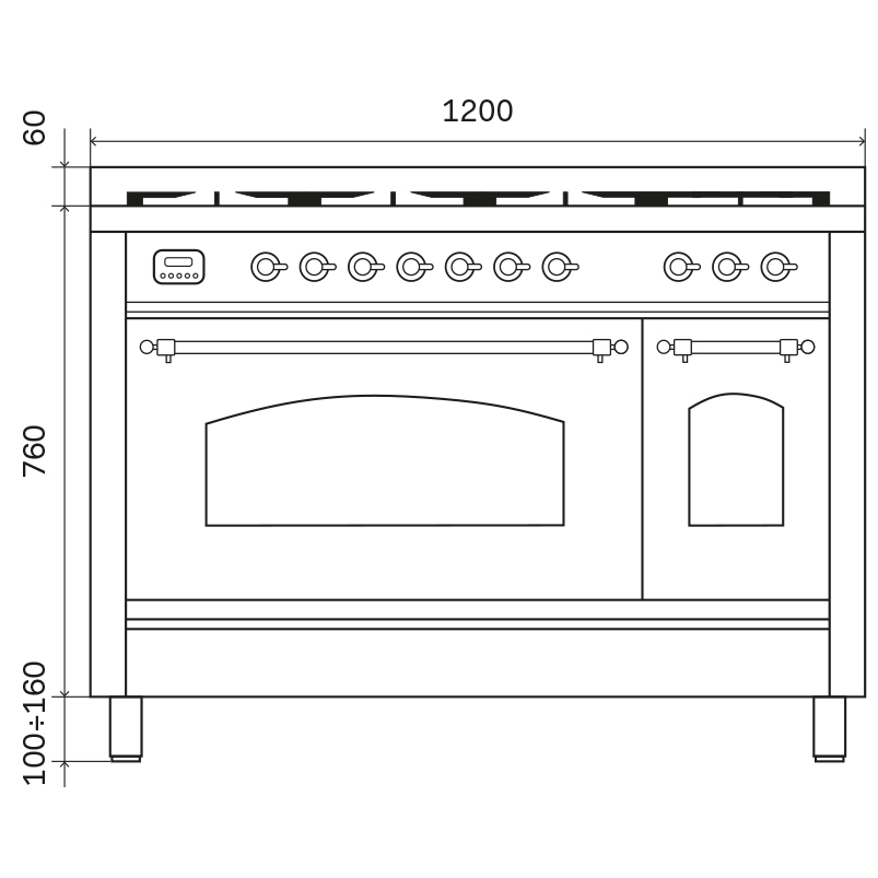 ilve-nostalgie-pi127ne3mgc-inductiefornuis-120cm-grafiet-mat