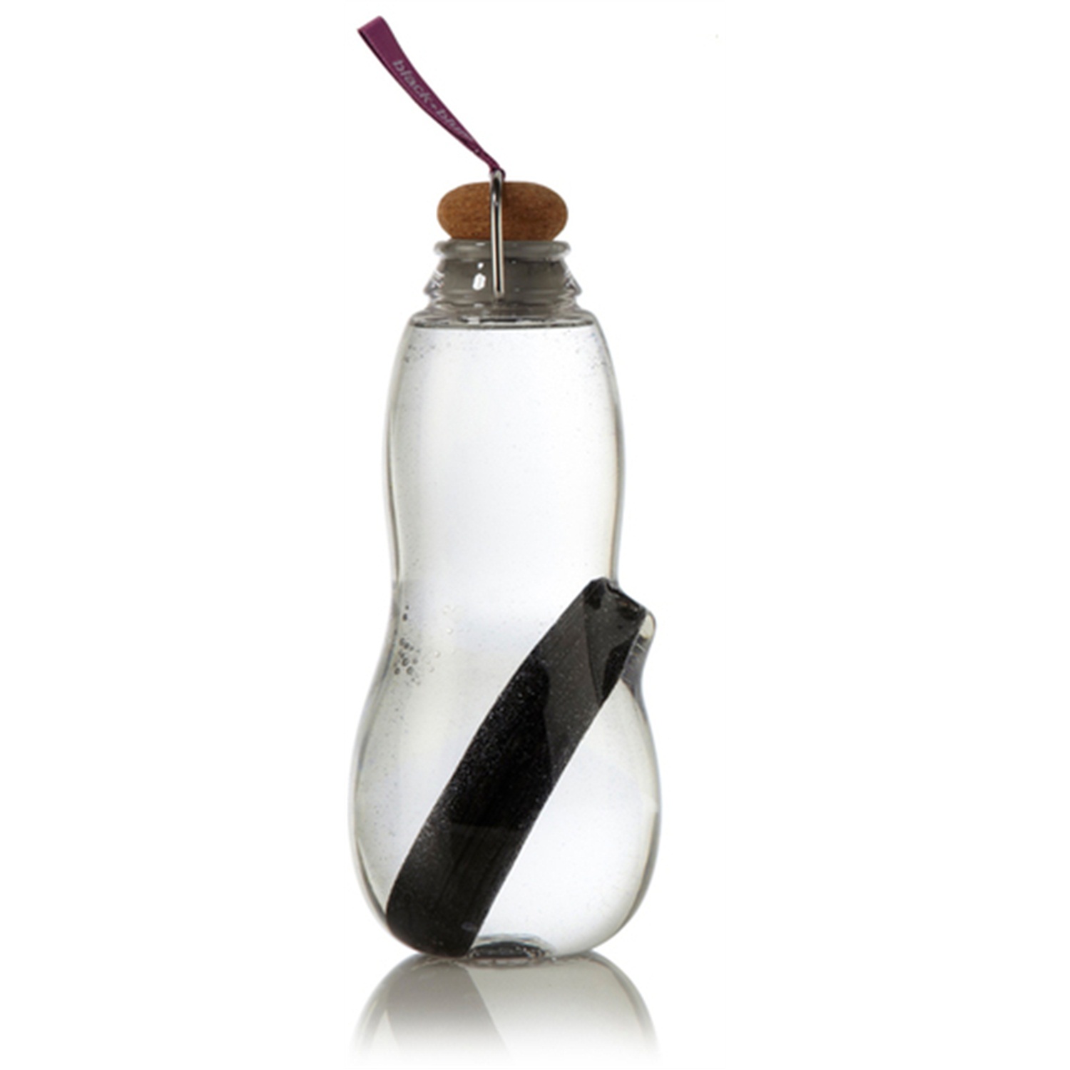 blackblum eau good waterfles met houtskoolfilter 08l paars