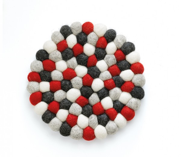 cilio lana vilten onderzetter rond 21cm rood