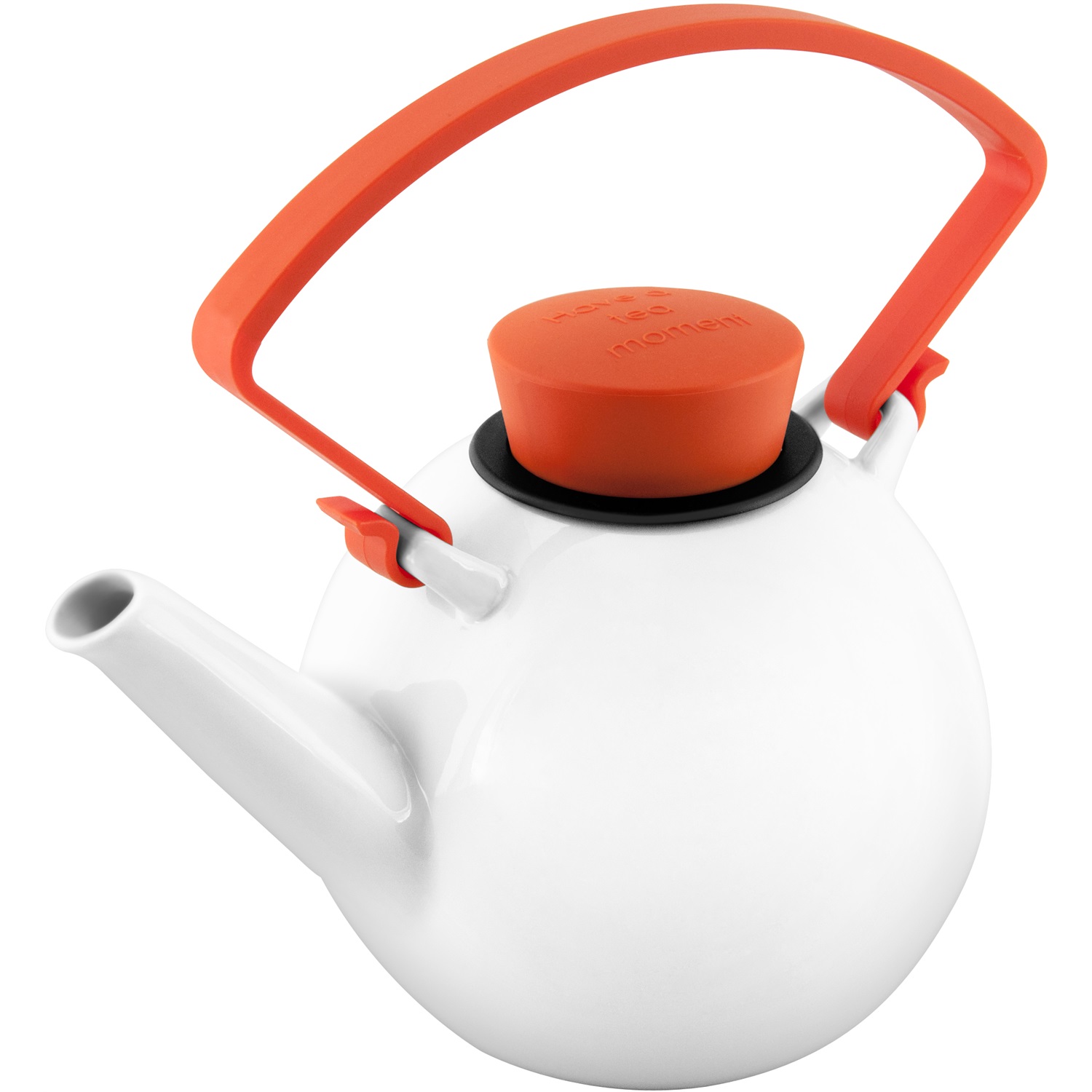 qdo-theepot-porselein-1l-oranje