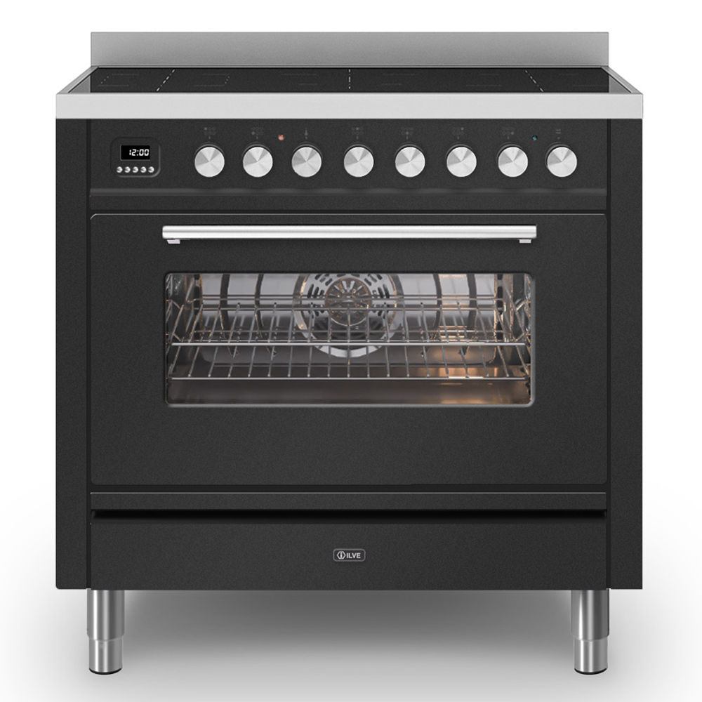 ilve professional plus inductiefornuis pi096we3mg 90cm grafiet mat