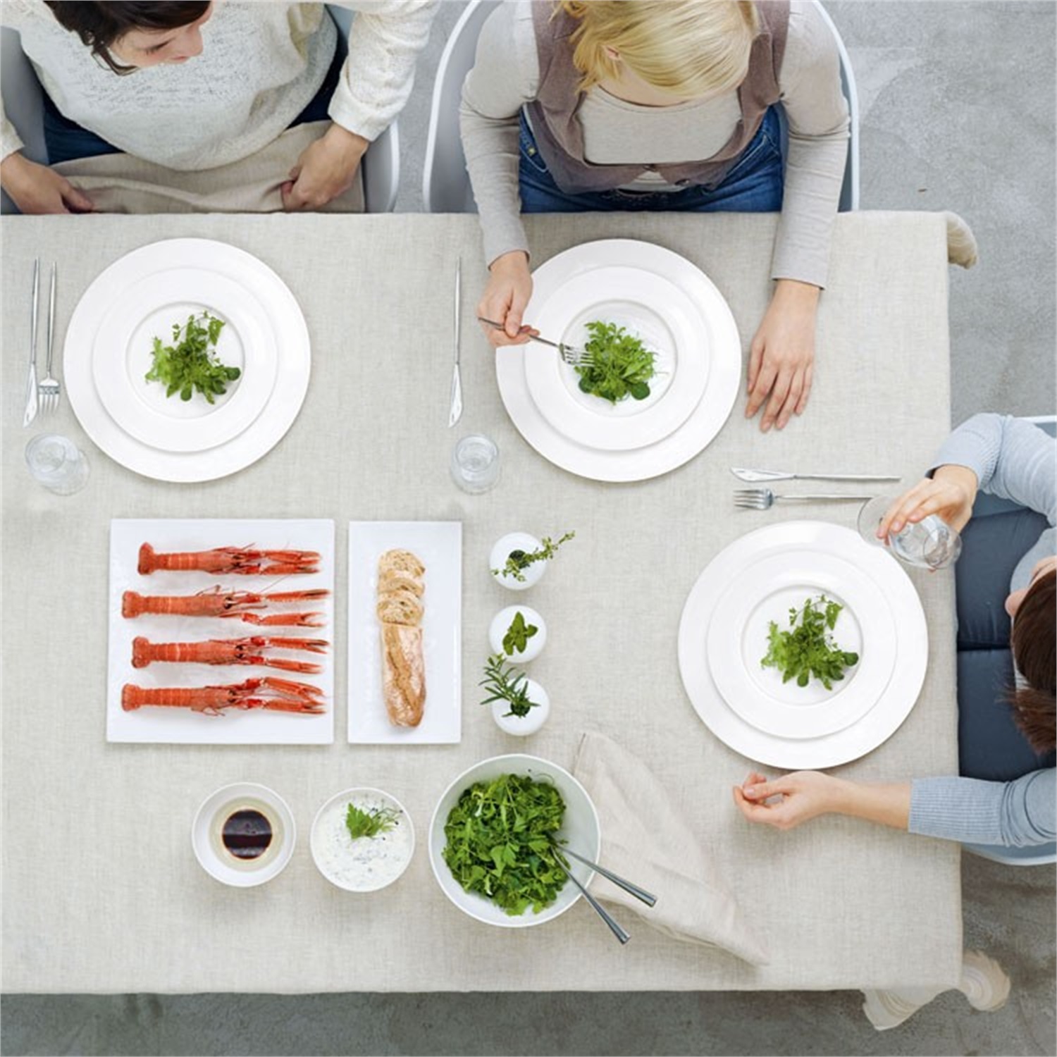 asa selection table ontbijtbord 24cm wit met rand 6 stuks