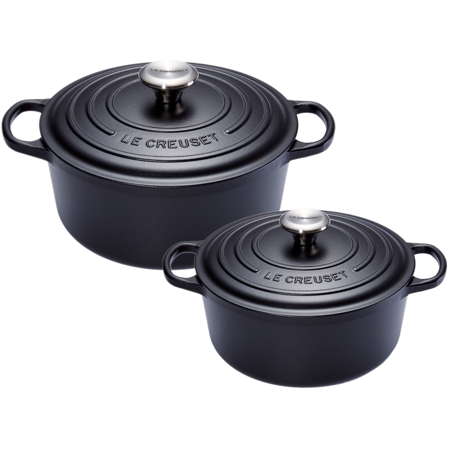 le creuset signature braadpannenset 2428cm mat zwart