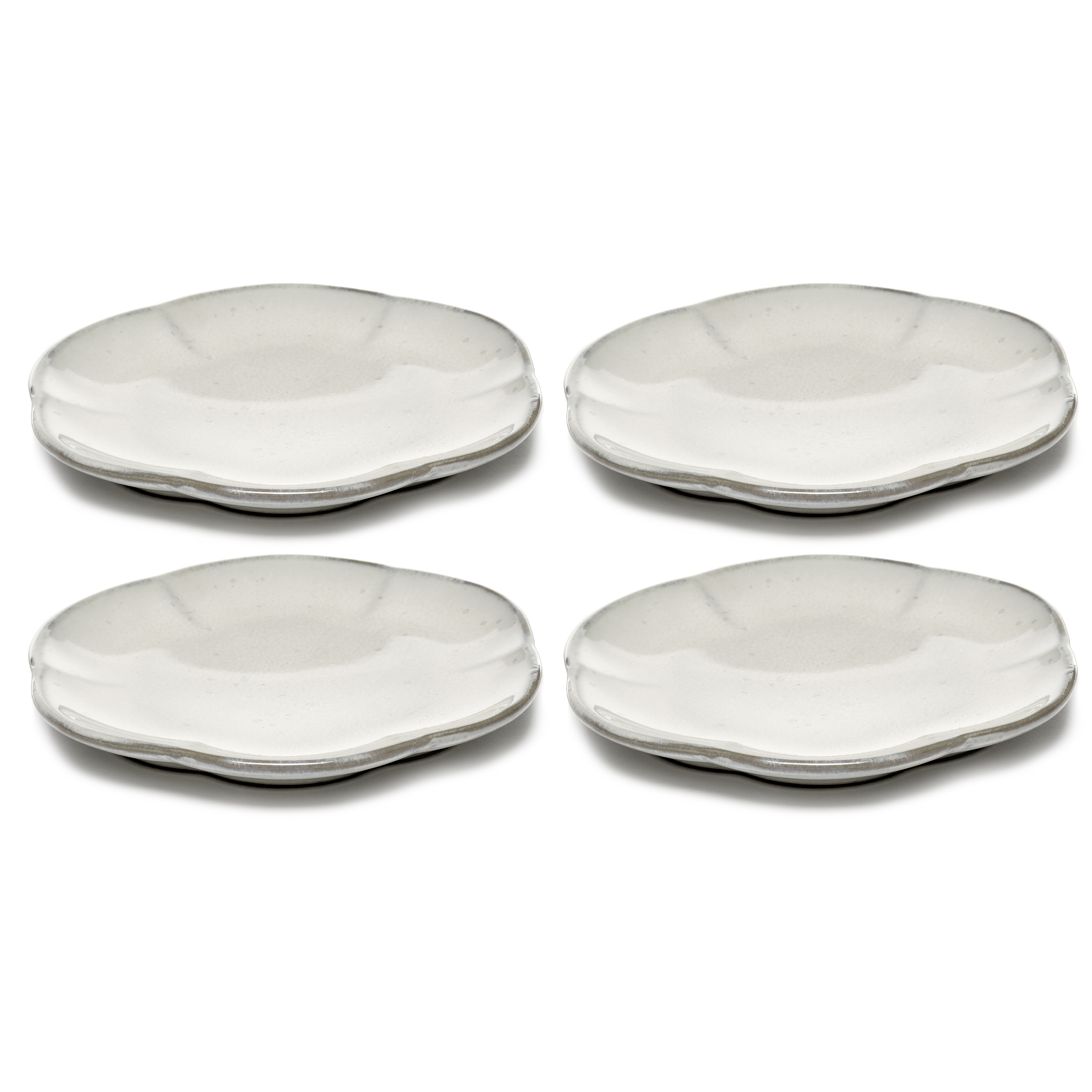 serax inku bord geribbeld b5120238w 14cm wit 4 stuks