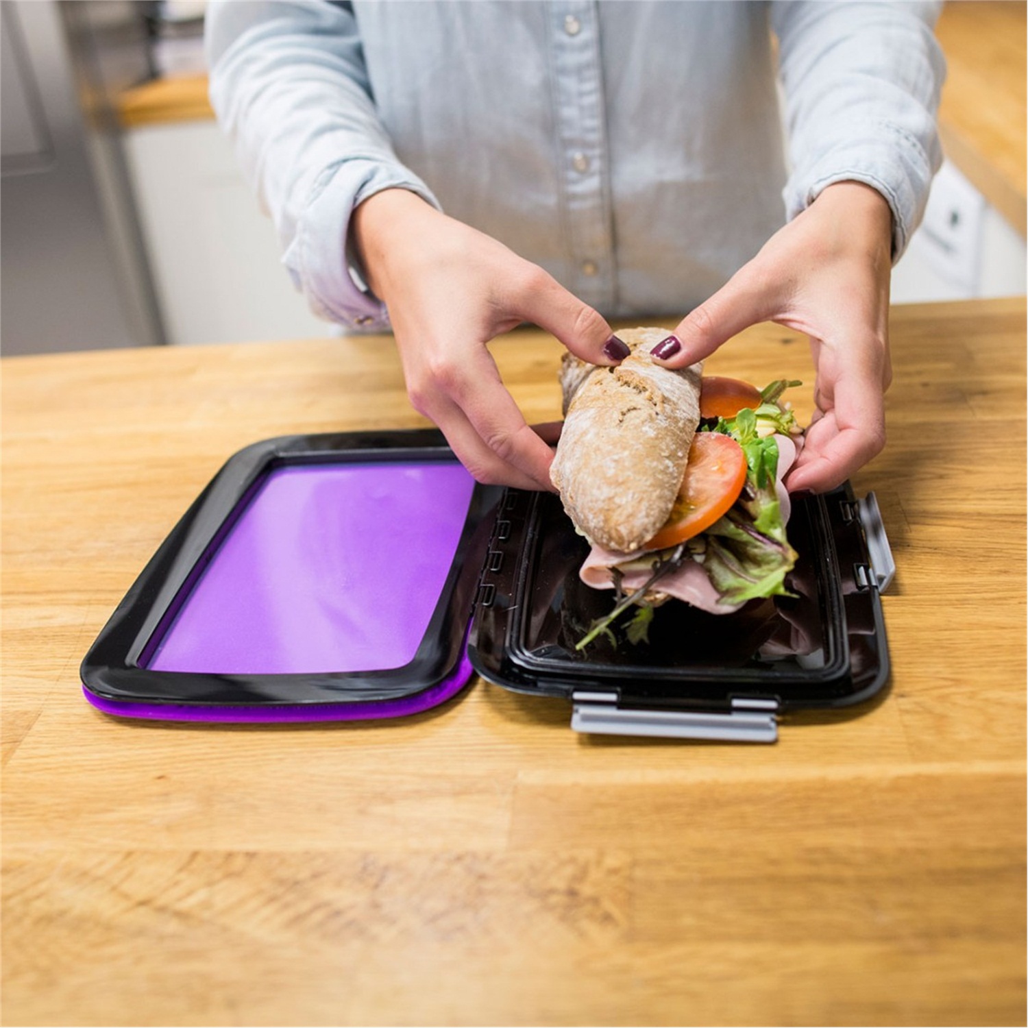 unikia-compleat-foodskin-flexibele-broodtrommel-paars