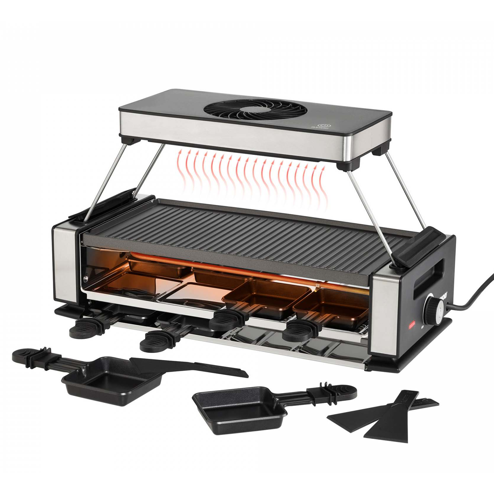 unold smokeless raclette met afzuiging 48785 8 persoons