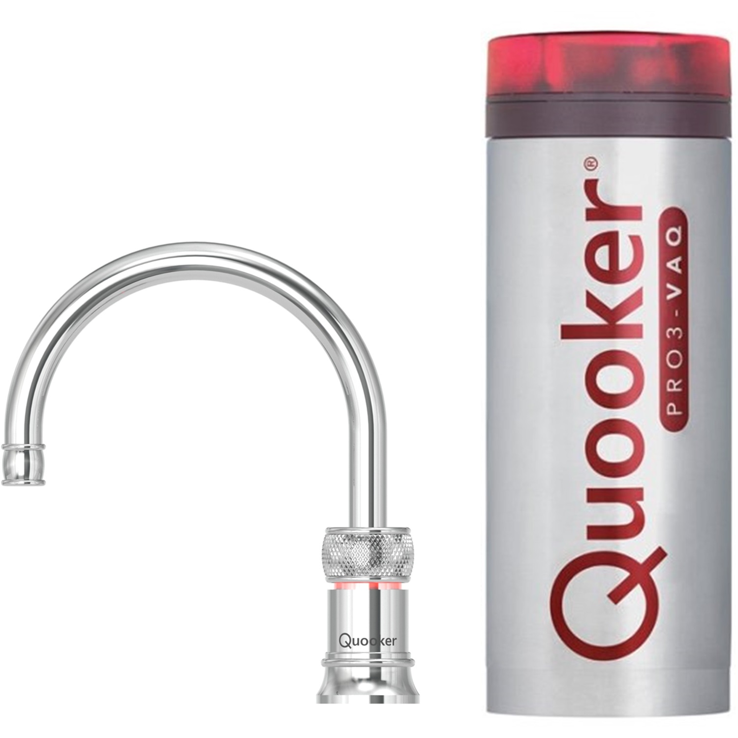 quooker classic nordic round single tap kokendwaterkraan met pro3 vaq reservoir 3cnrchr chroom