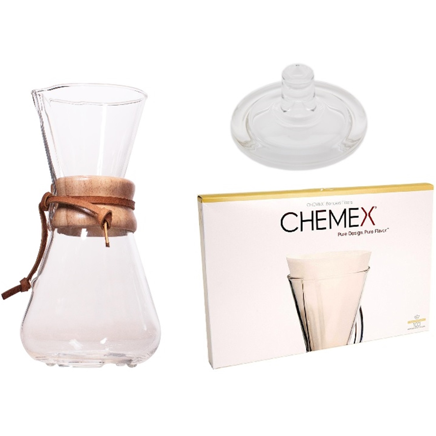 chemex slow coffee set 3 kops