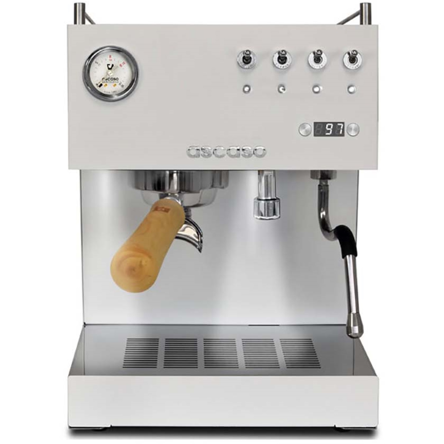 ascaso steel duo pid espressomachine losse koffie mat wit