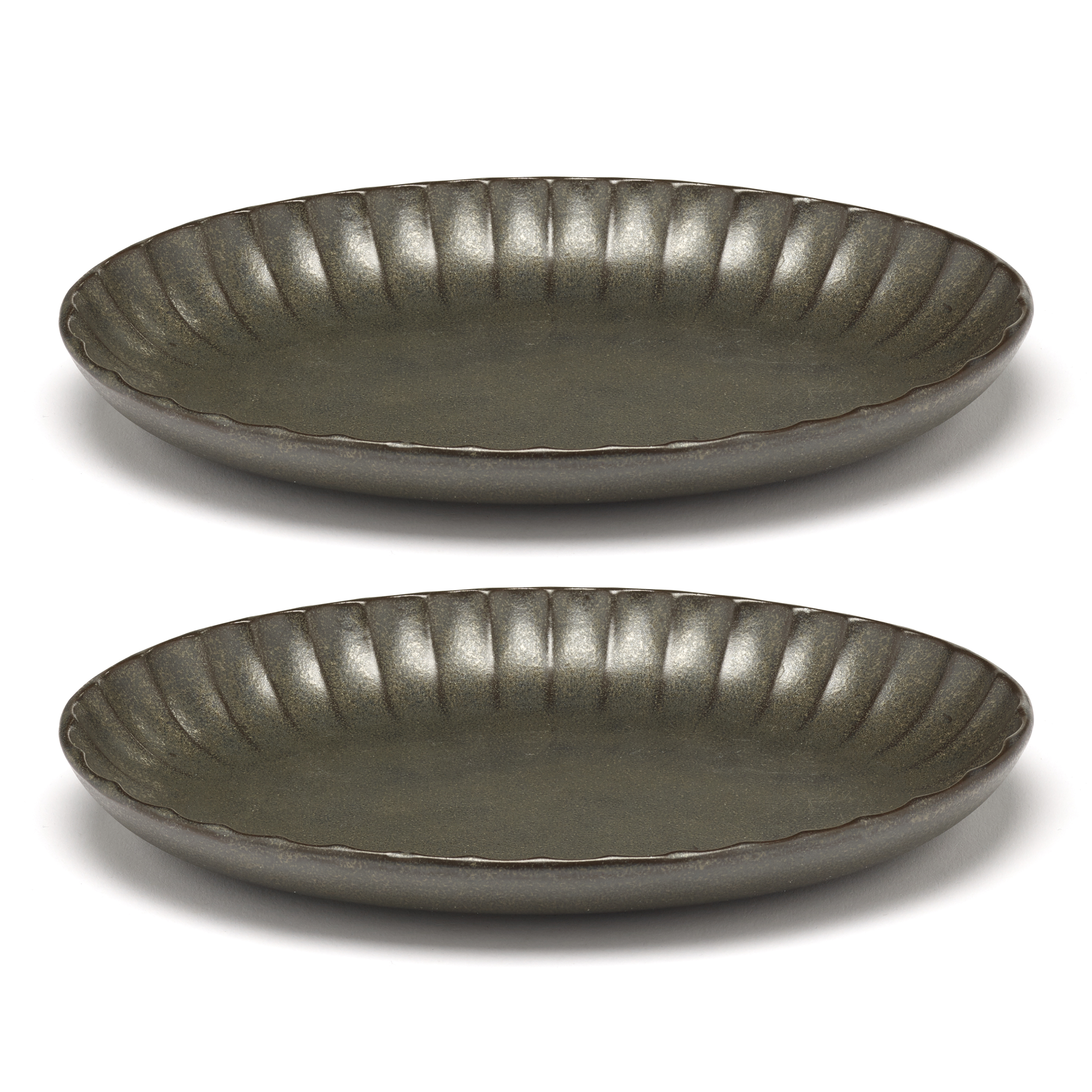 serax inku serveerschaal ovaal b5120248g 22cm groen 2 stuks