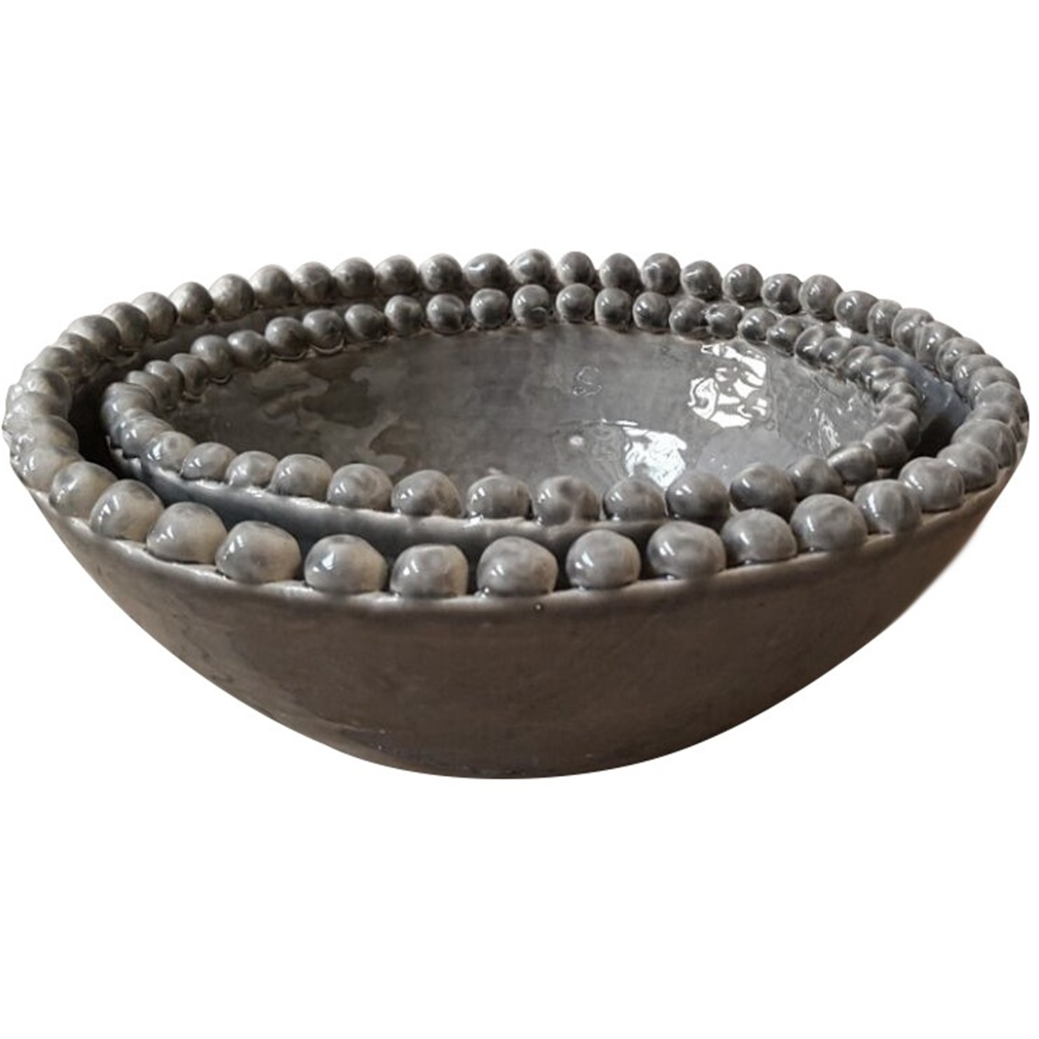 dassie artisan khoikhoi serveerschaal m 25cm grijs