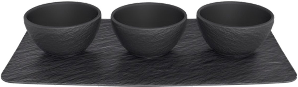villeroy en boch manufacture rock dipschaalset 4 delig zwart