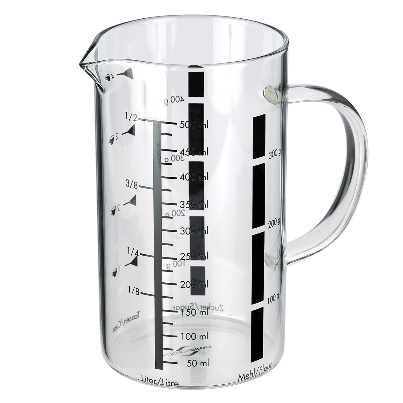 kuchenprofi maatbeker met greep 05l glas_10