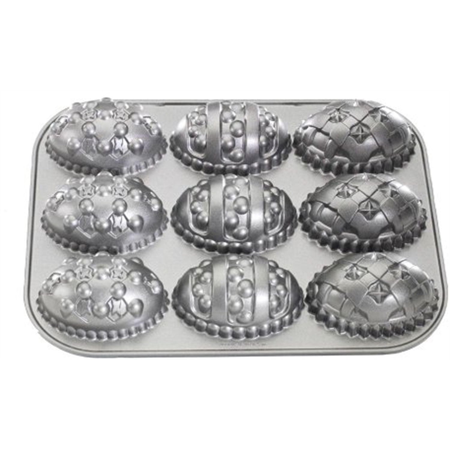 nordic ware paasei bakvorm 9 vaks zilver