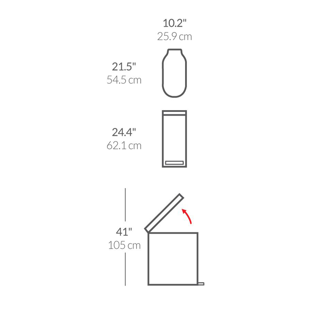simplehuman-smalle-pedaalemmer-ovaal-45l-zwart
