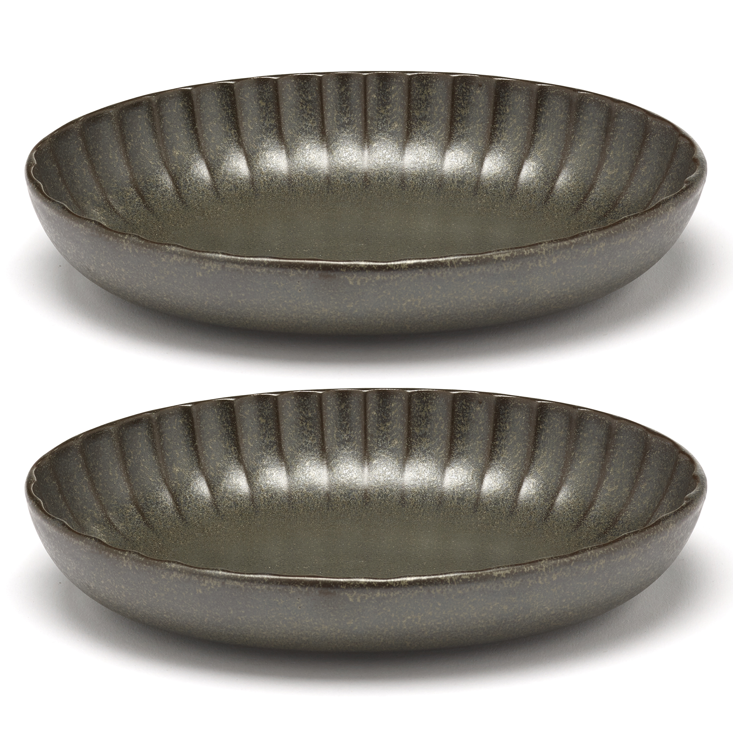 serax inku serveerschaal ovaal b5120247g 19cm groen 2 stuks