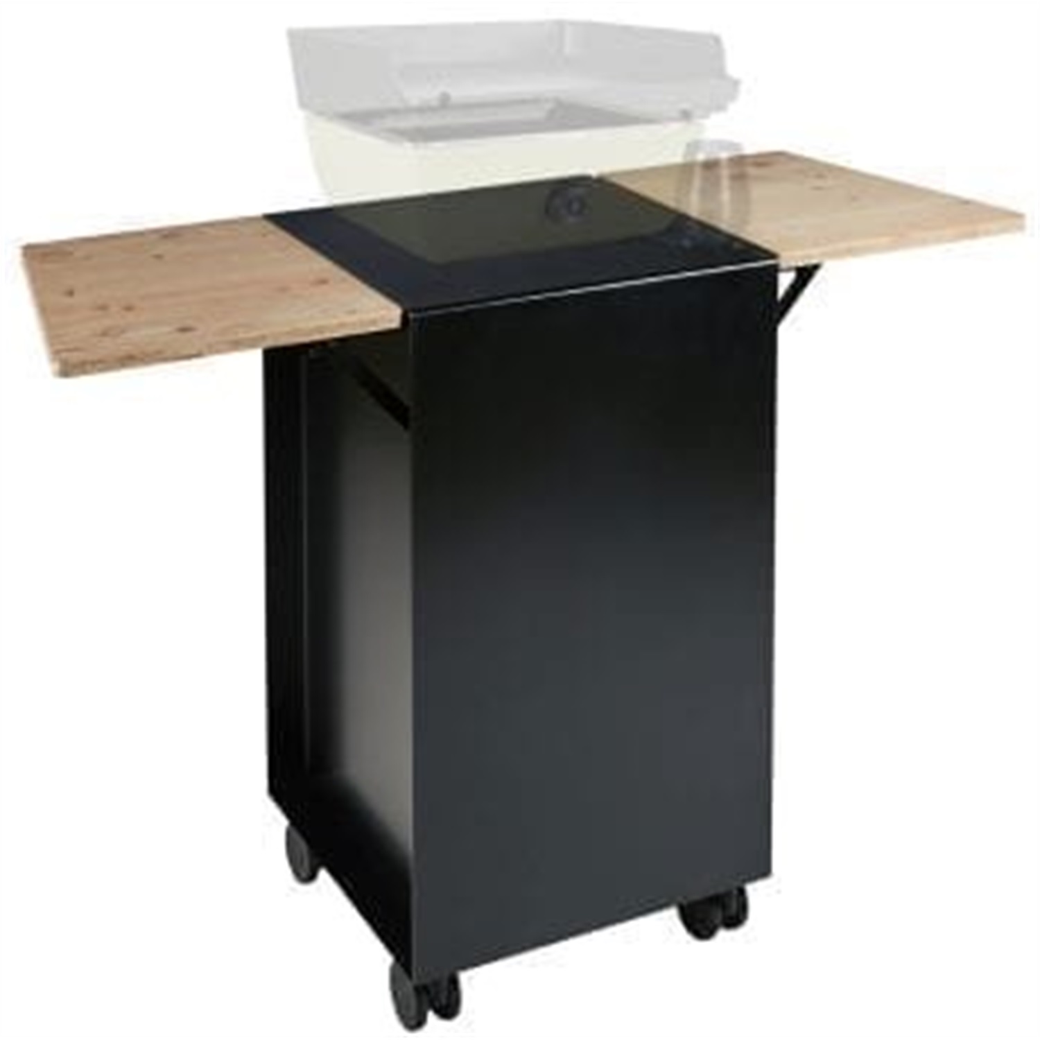 ferleon trolley voor patio cooker met houten tafels zwart